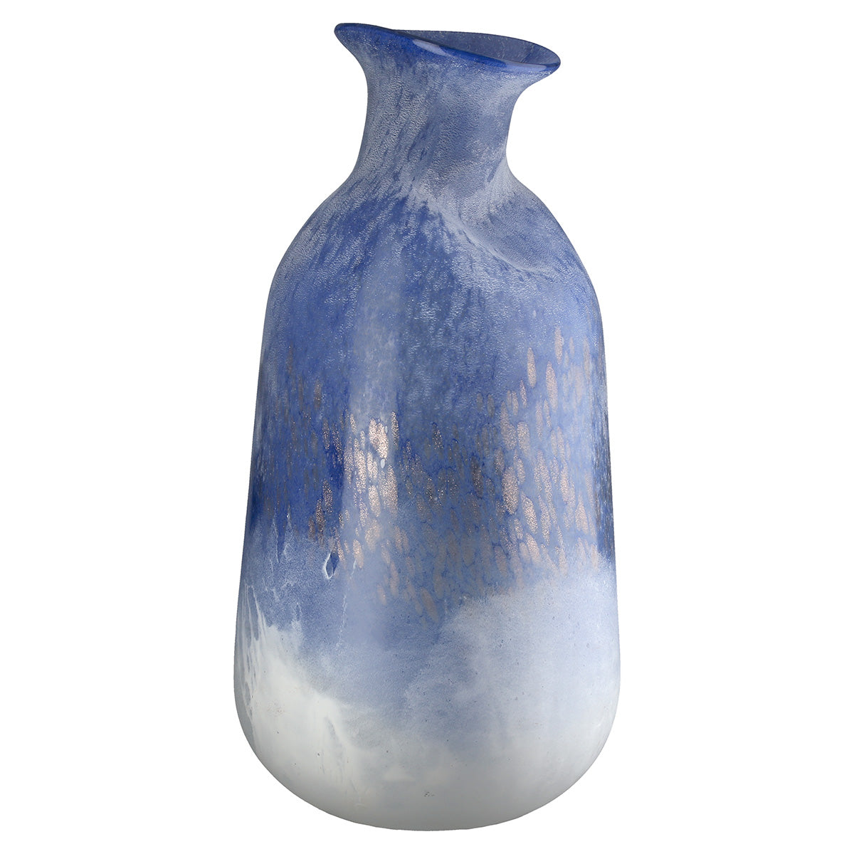 Blauwe glazen vaas Azur 37 cm