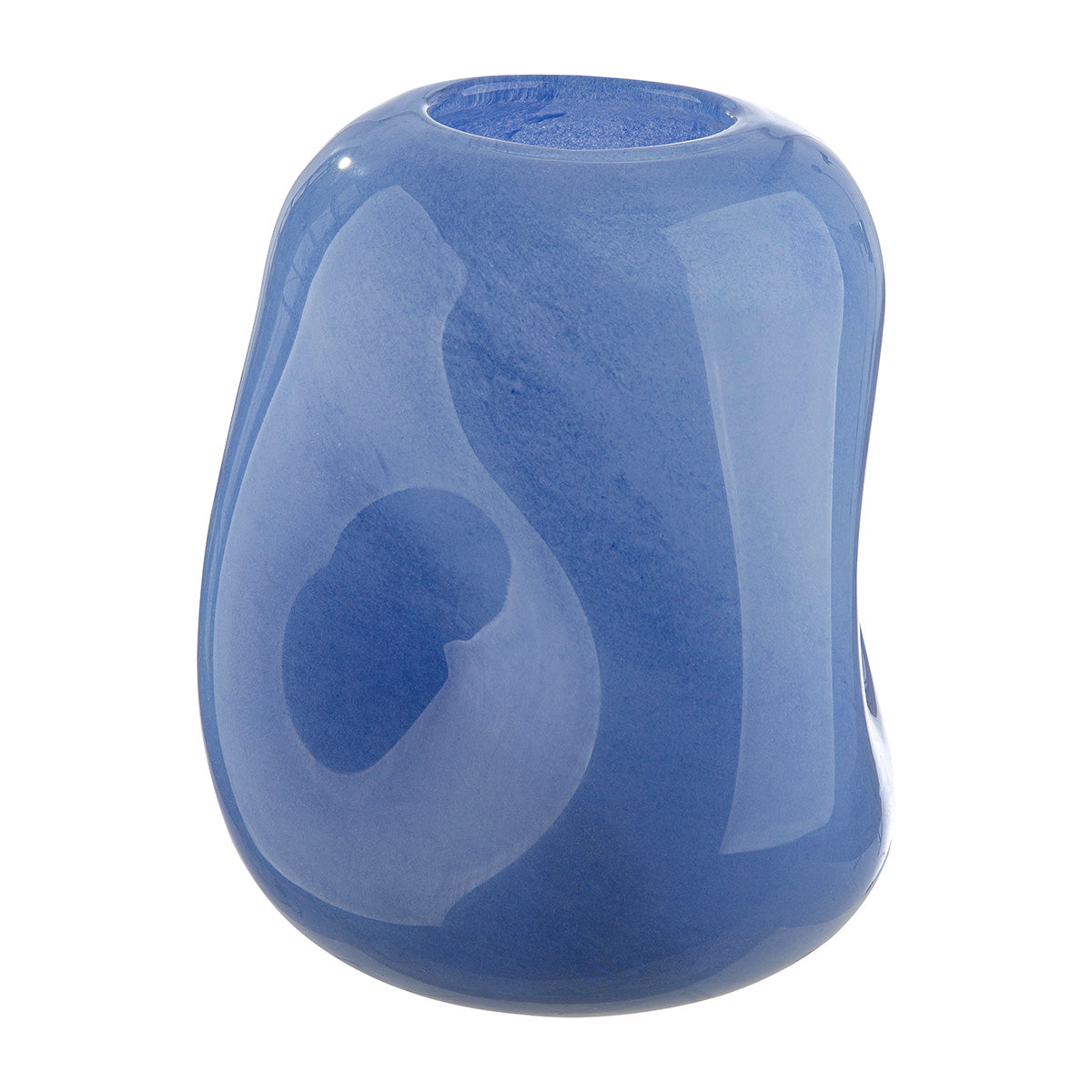 Blauwe glazen vaas Candy 21 cm
