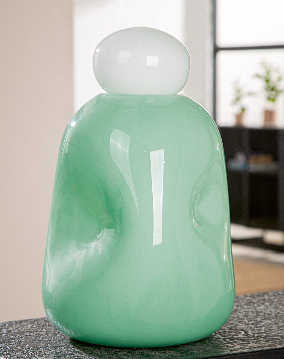 Lichtgroene glazen vaas Candy 38 cm