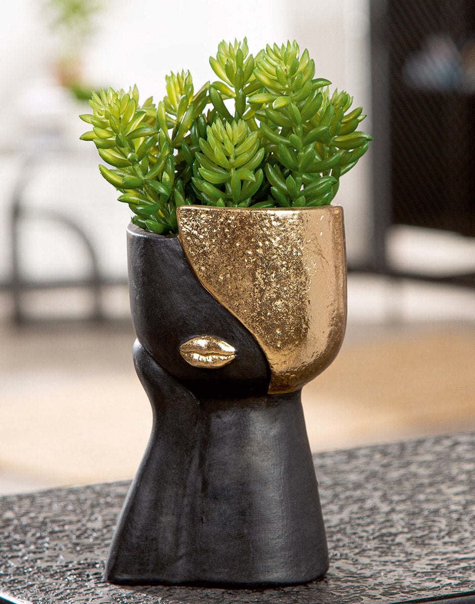 FINK Vogue Gezichtsvaas Zwart 15.5 cm