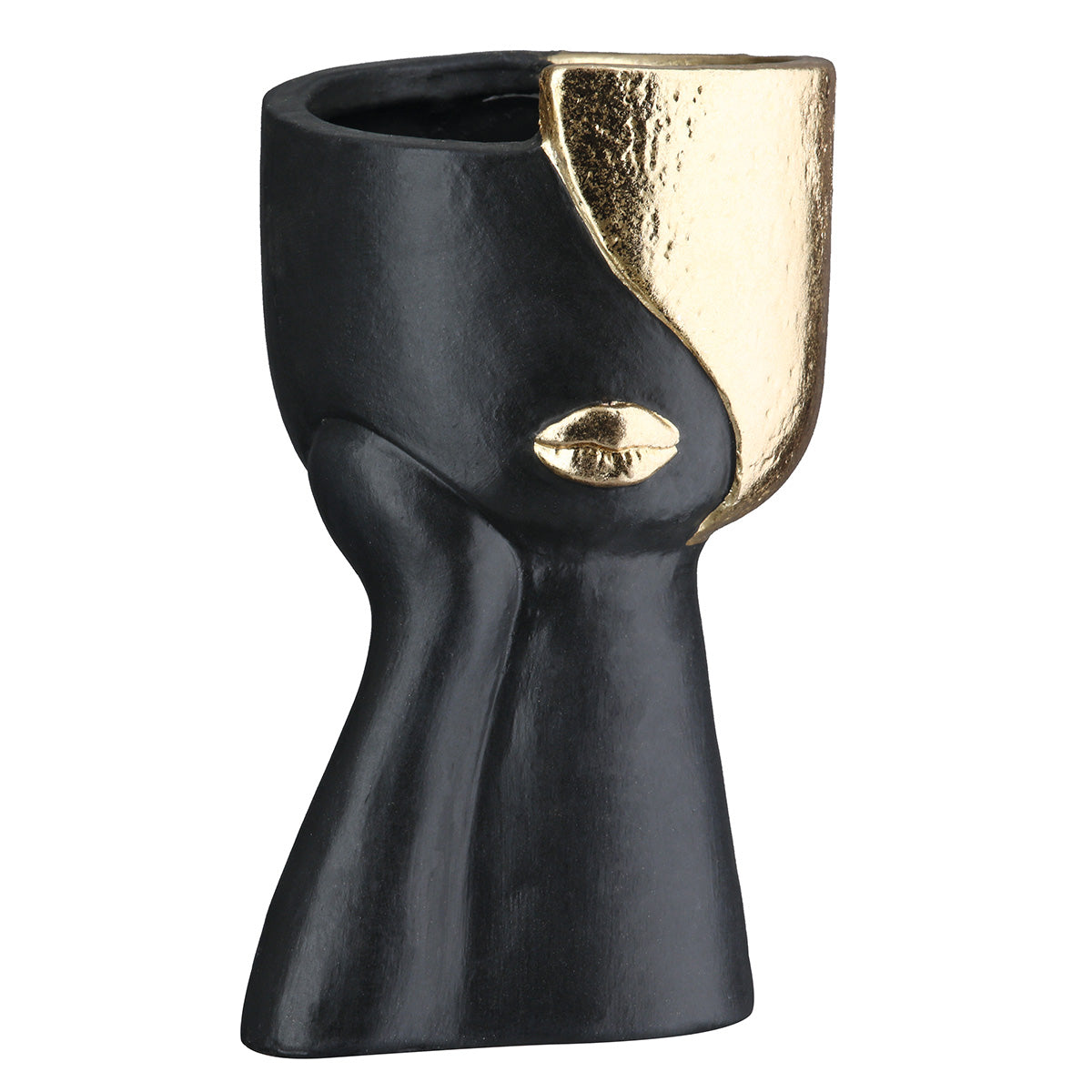 FINK Vogue Gezichtsvaas Zwart 15.5 cm