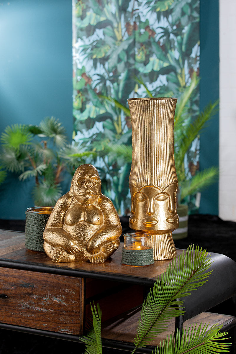 Gouden Vloervaas Face 45.5 cm