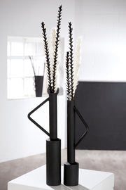 Smalle Zwarte Metalen Vaas Cleo