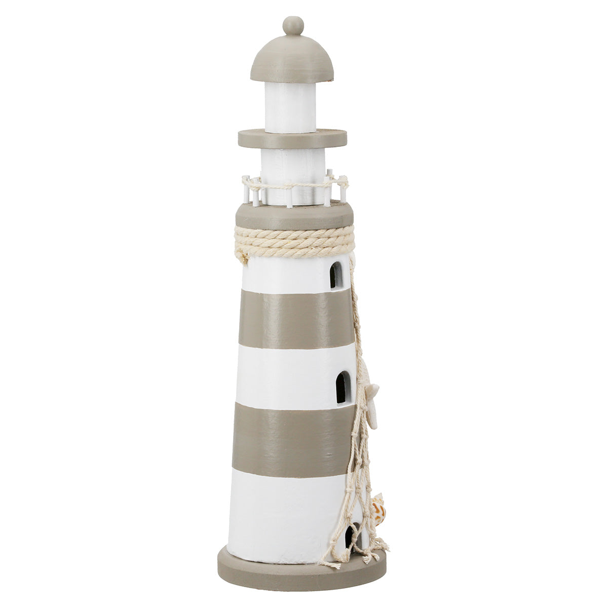 Houten Vuurtoren Taupe 29.5 cm