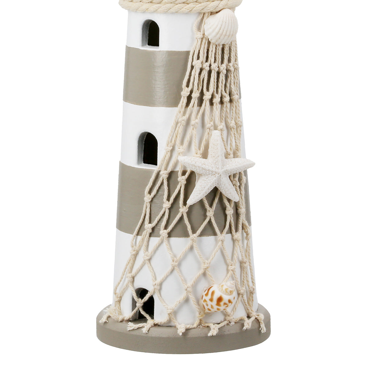 Houten Vuurtoren Taupe 29.5 cm