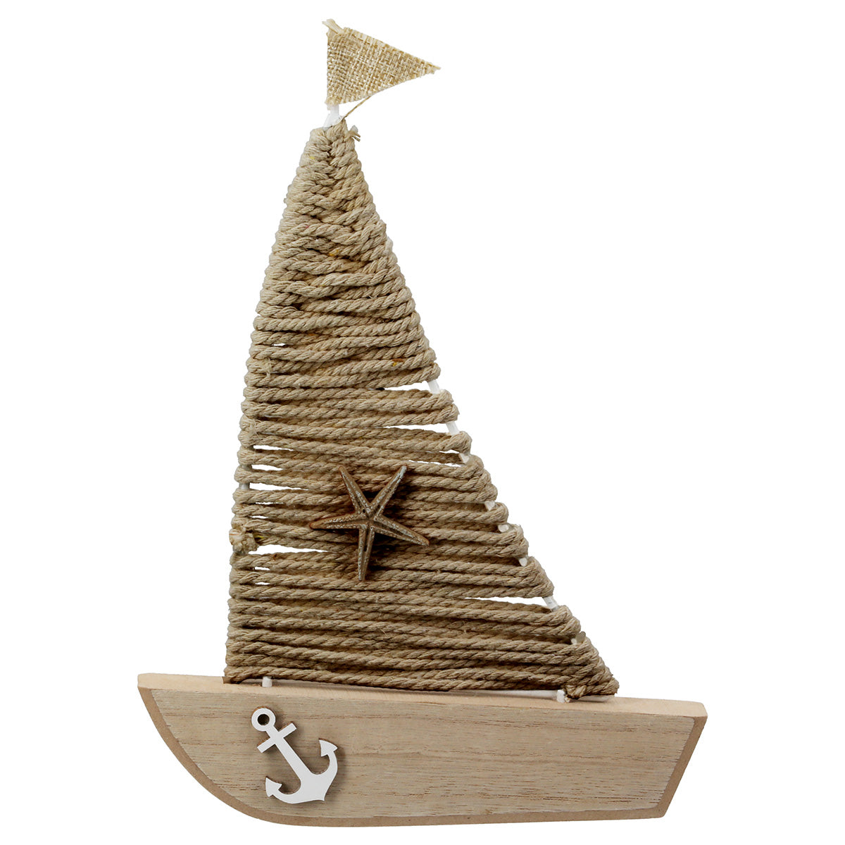 Houten Zeilboot Reliëf 30 cm