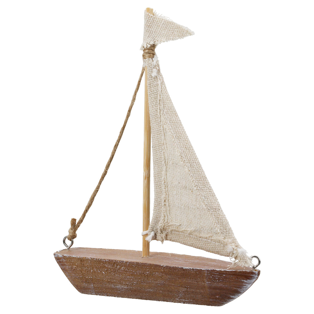 Houten Zeilboot Reliëf 16 cm