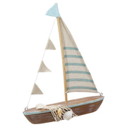 Houten Zeilboot Reliëf 23.5 cm