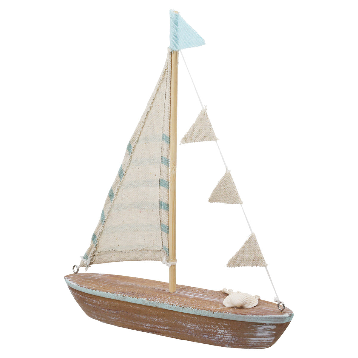 Houten Zeilboot Reliëf 23.5 cm