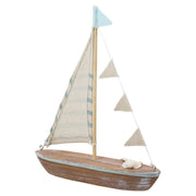 Houten Zeilboot Reliëf 23.5 cm