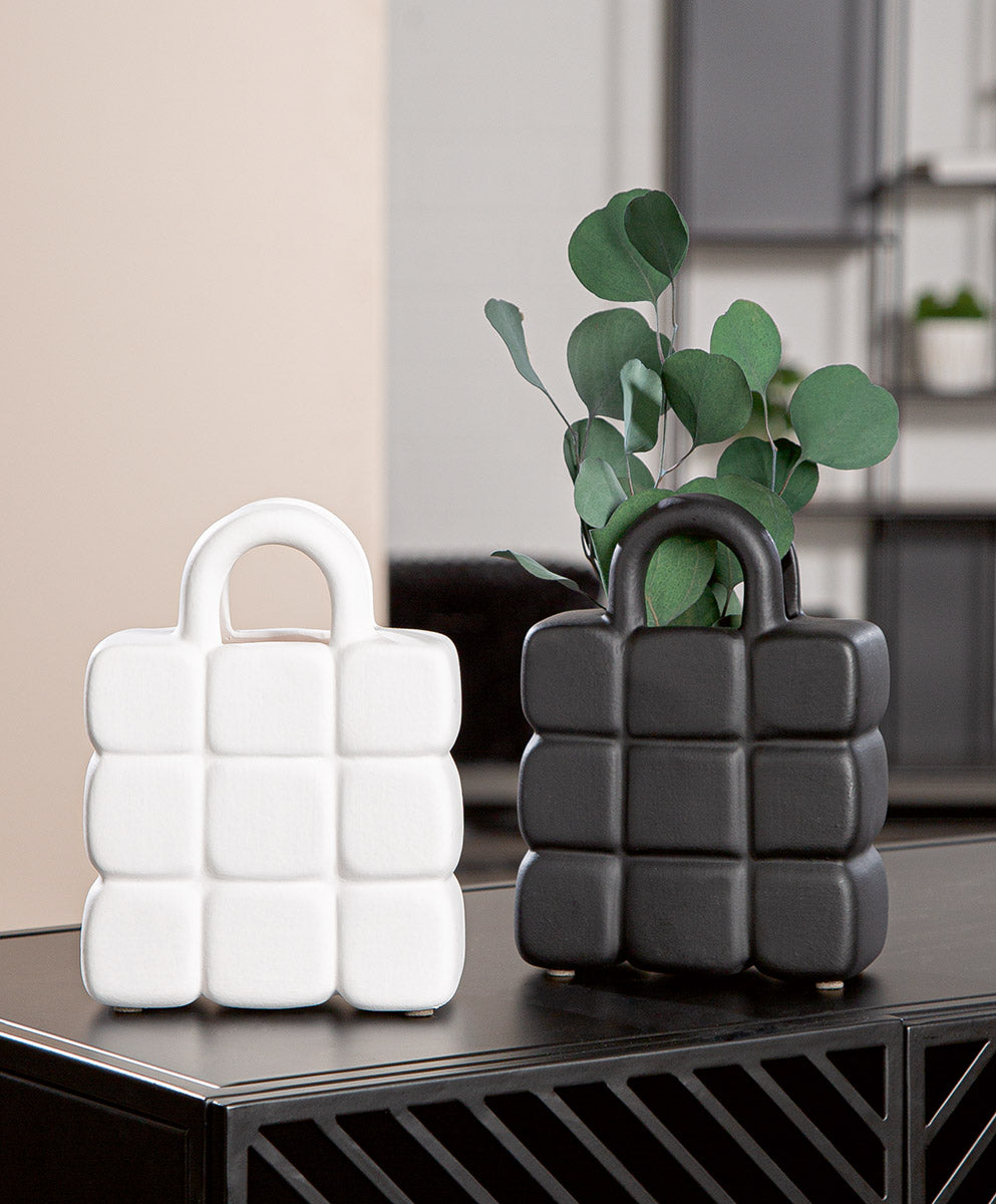 Handtasche Vaas Zwart-Wit 19 cm