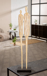 Two Persoon Sculptuur Hout Groot