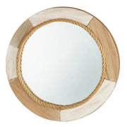 Ronde houten spiegel naturel 39 cm