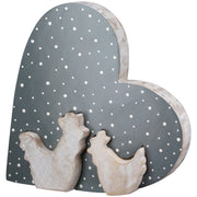 Houten Hart Pointy Kippenmotief