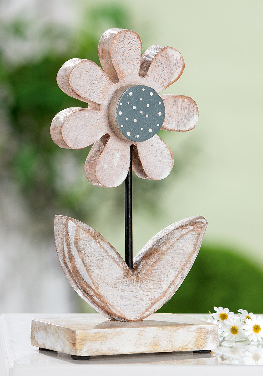 Houten Bloem Standreliëf Pointy