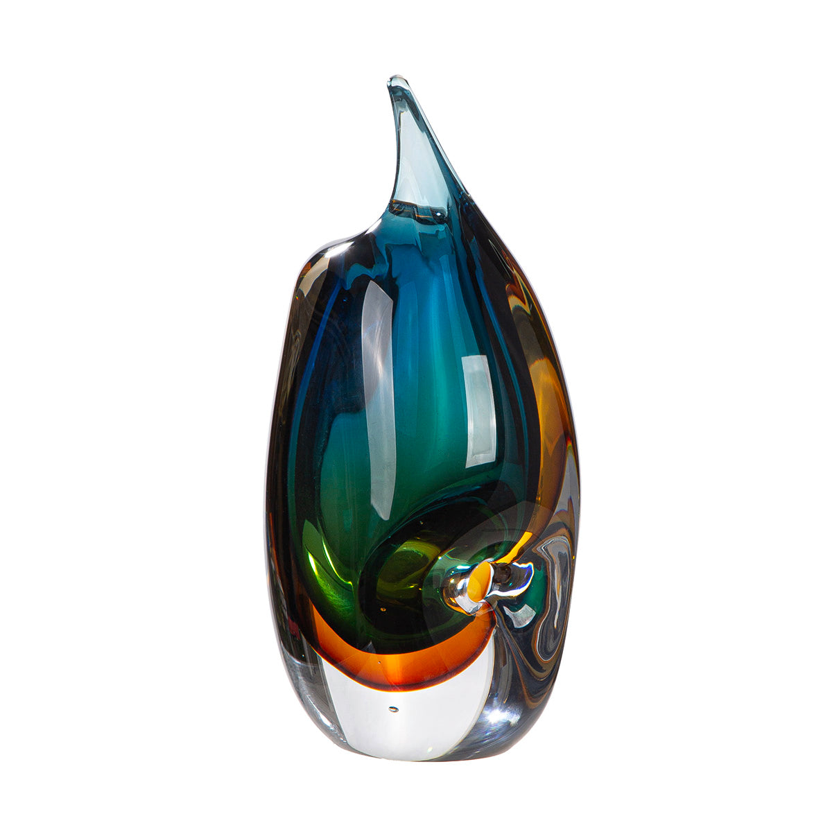 Glazen vaas Dario blauw-bruin 23.5 cm