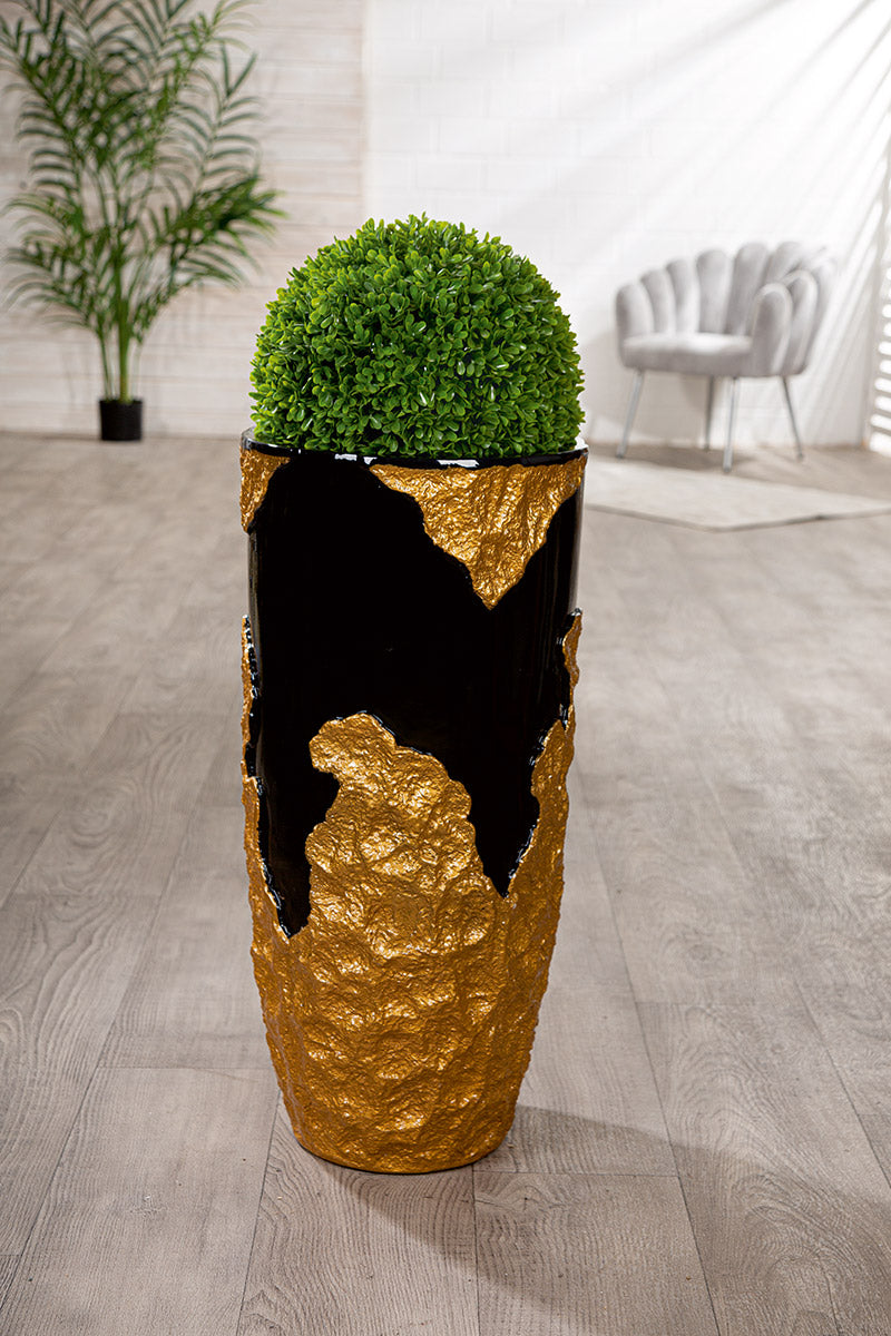 Zwart-gouden plantenbak Famosa 70 cm