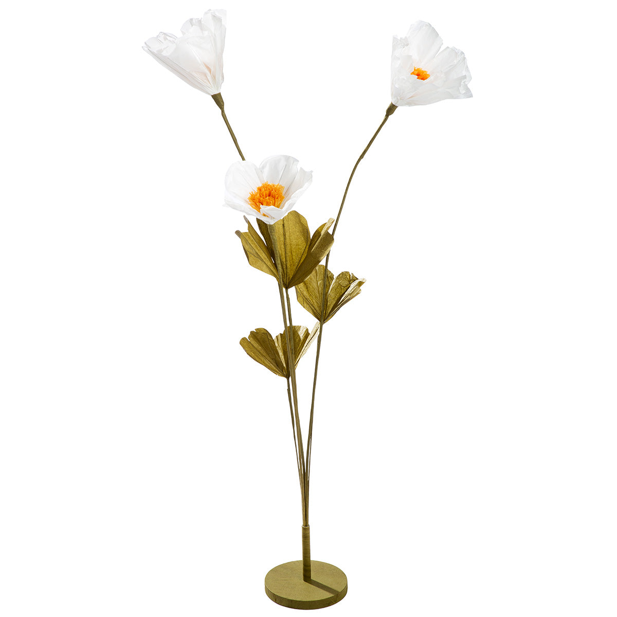 Witte Papieren Bloem Decoratie 105cm