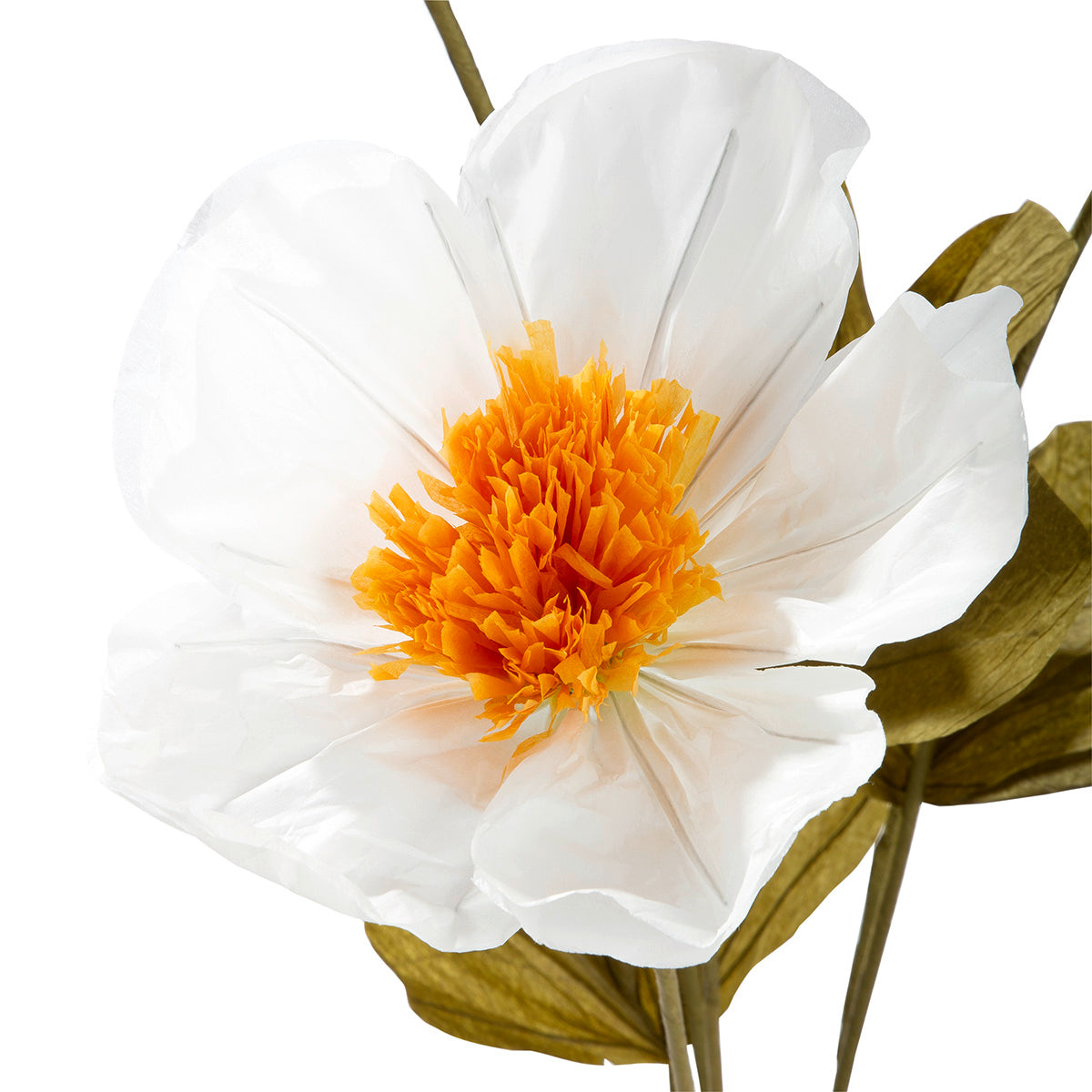 Witte Papieren Bloem Decoratie 105cm