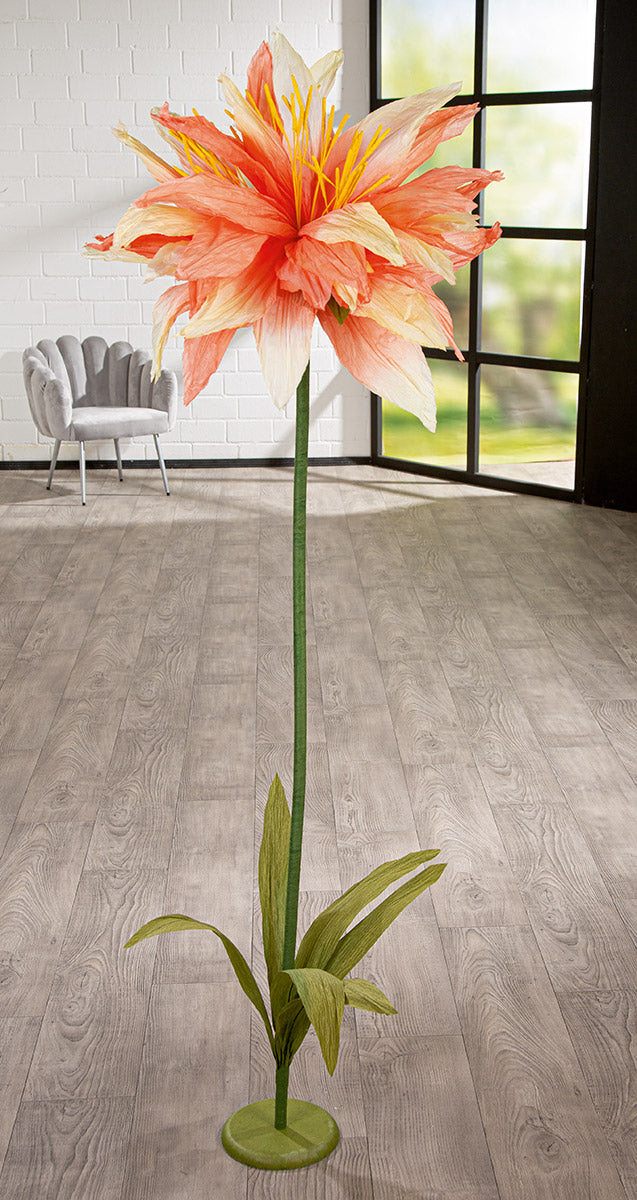 Papieren Bloemdecoratie Oranje 185 cm