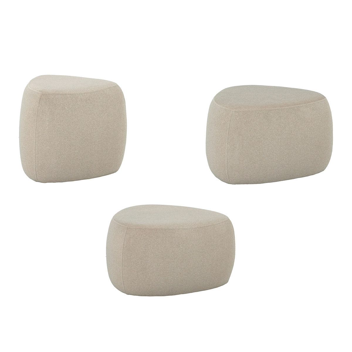 Beige Taburet Kruk Set van 3