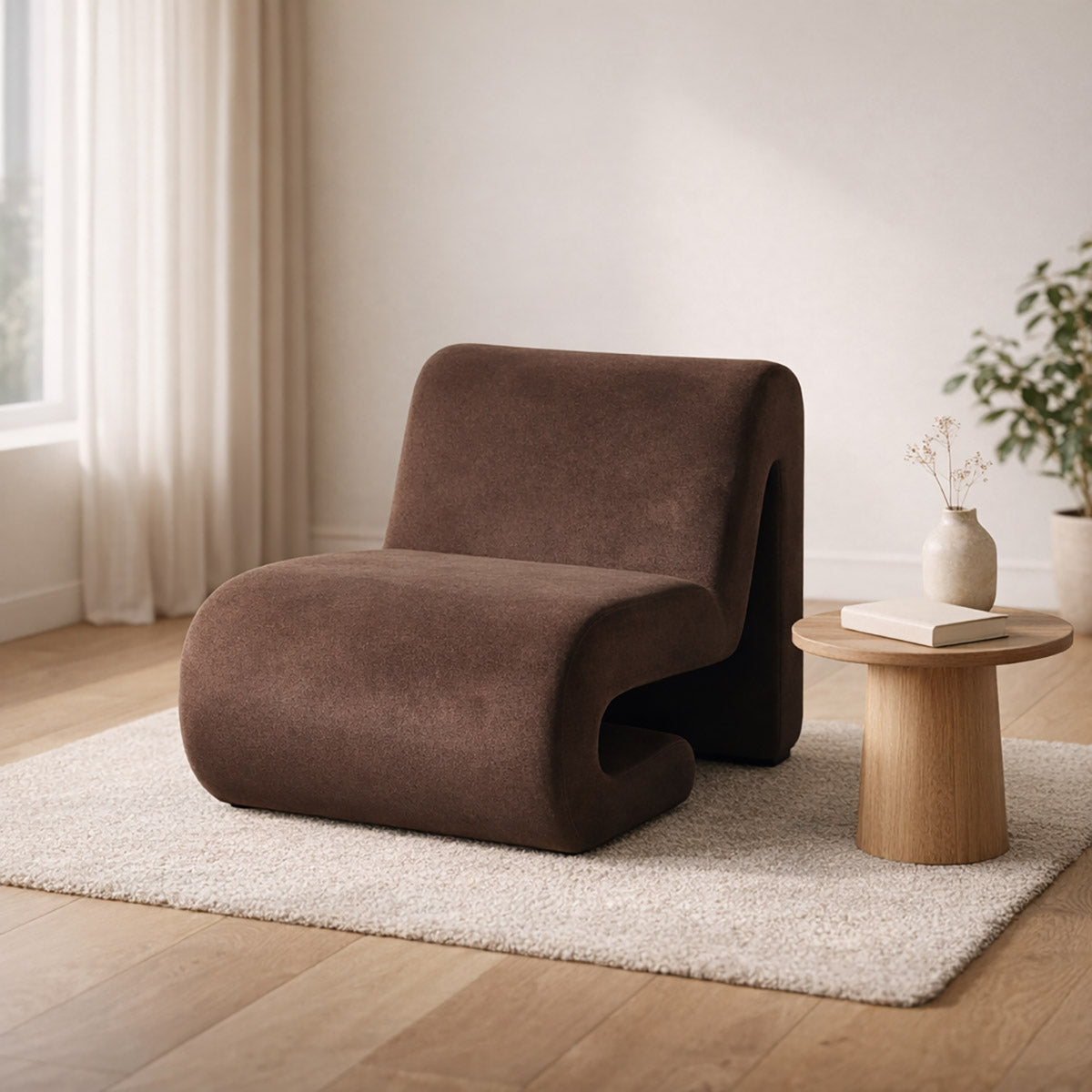 Bruine Poltrana Stoffen Fauteuil