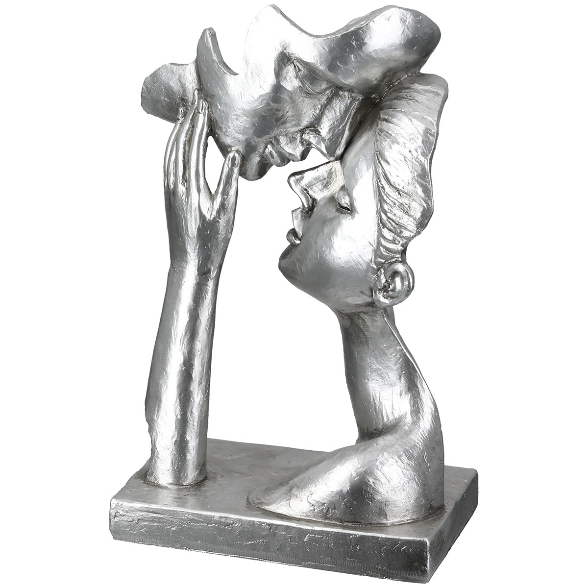 Kissing Couple Paar Sculptuur Zilver