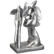 Kissing Couple Paar Sculptuur Zilver