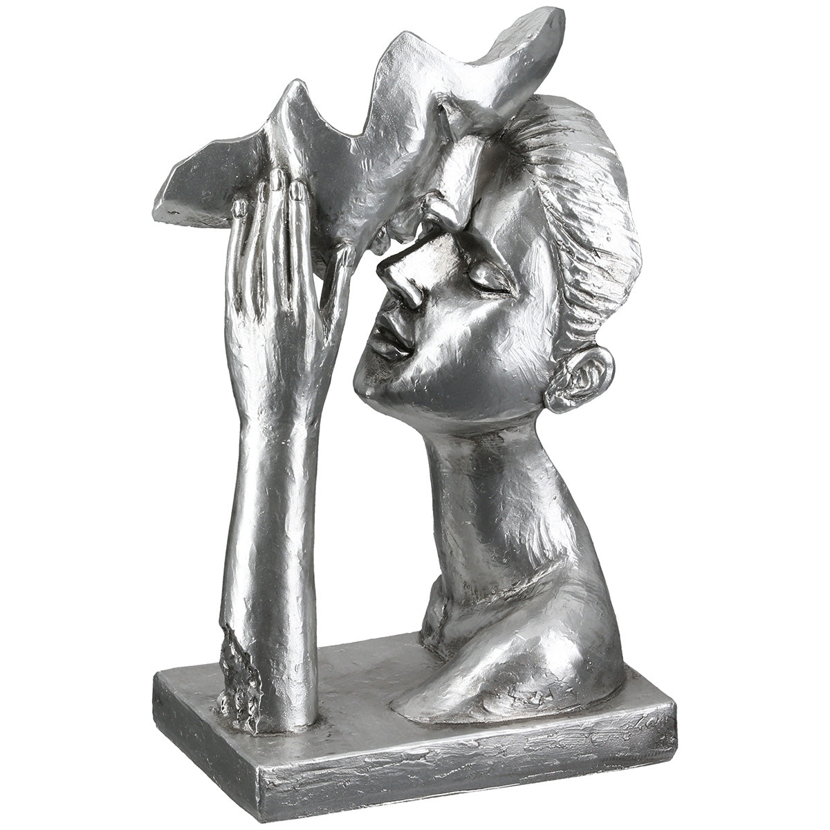 Kissing Couple Paar Sculptuur Zilver