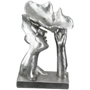 Kissing Couple Paar Sculptuur Zilver