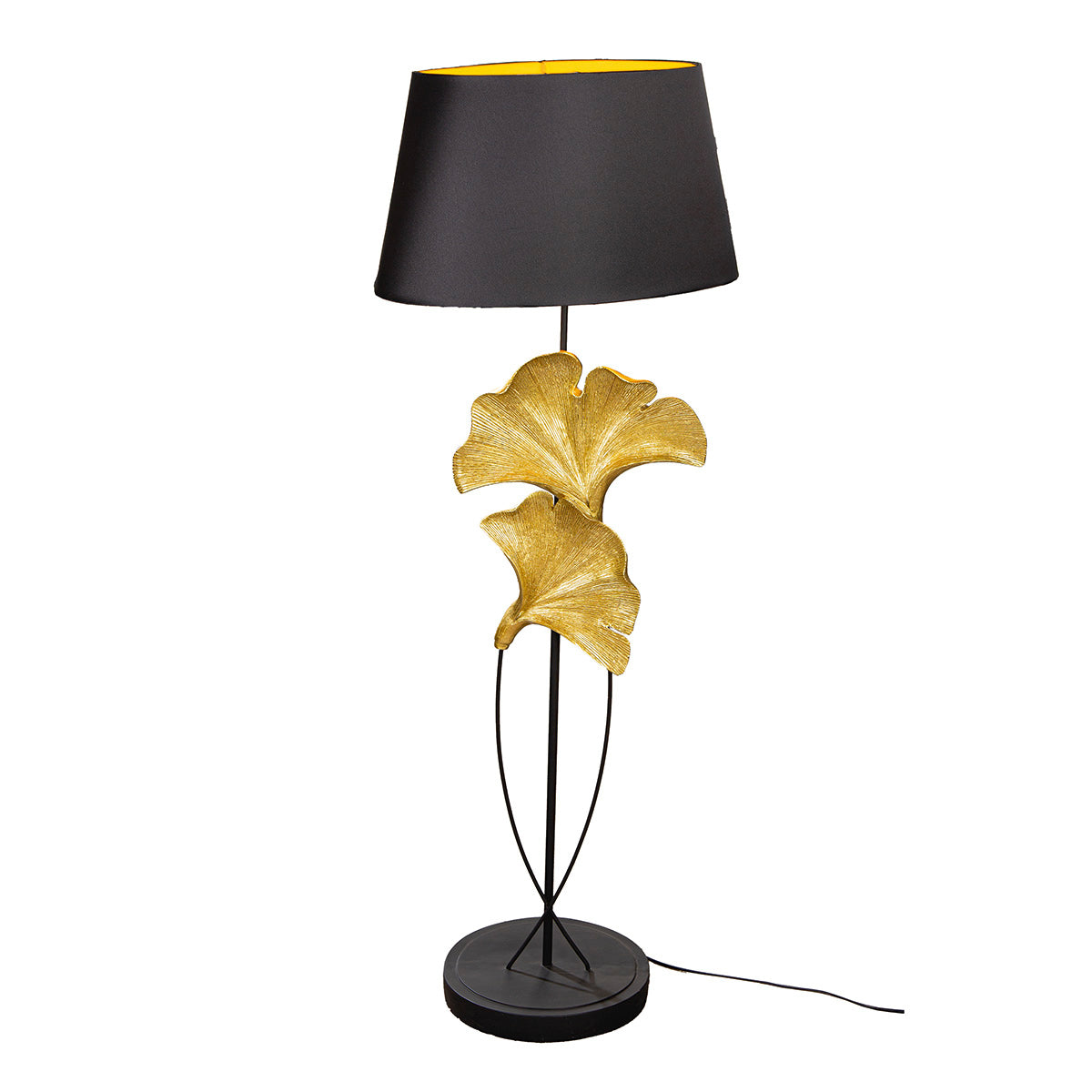 Ginkgo vloerlamp zwart met metallic