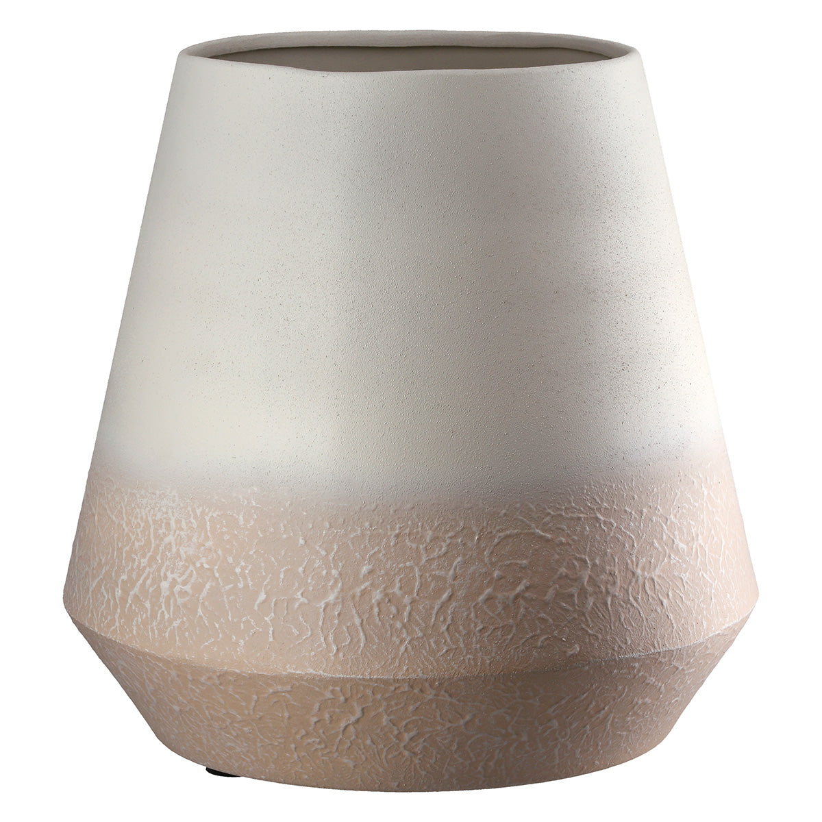 Echo Beige Ronde Metalen Vaas 24 cm