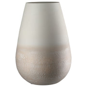 Echo Beige Ronde Metalen Vaas 33 cm