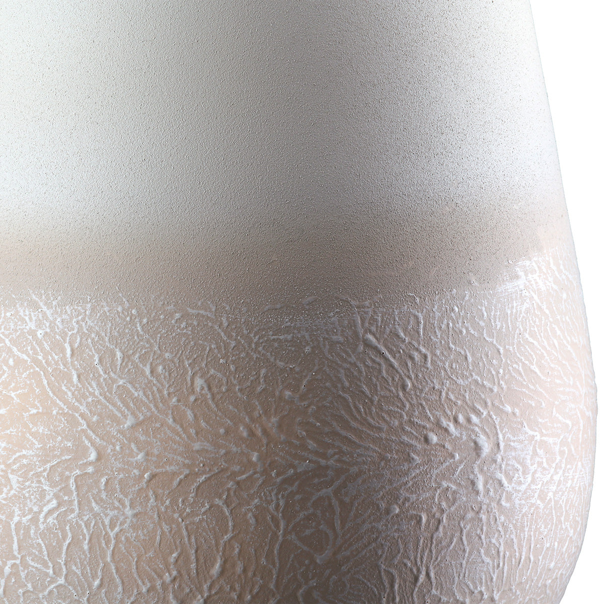 Echo Beige Ronde Metalen Vaas 33 cm