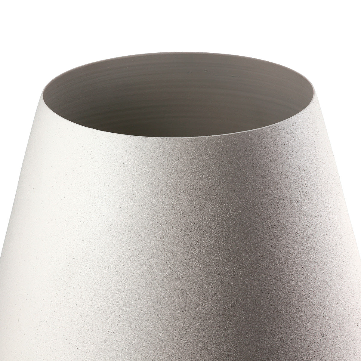 Echo Beige Ronde Metalen Vaas 33 cm