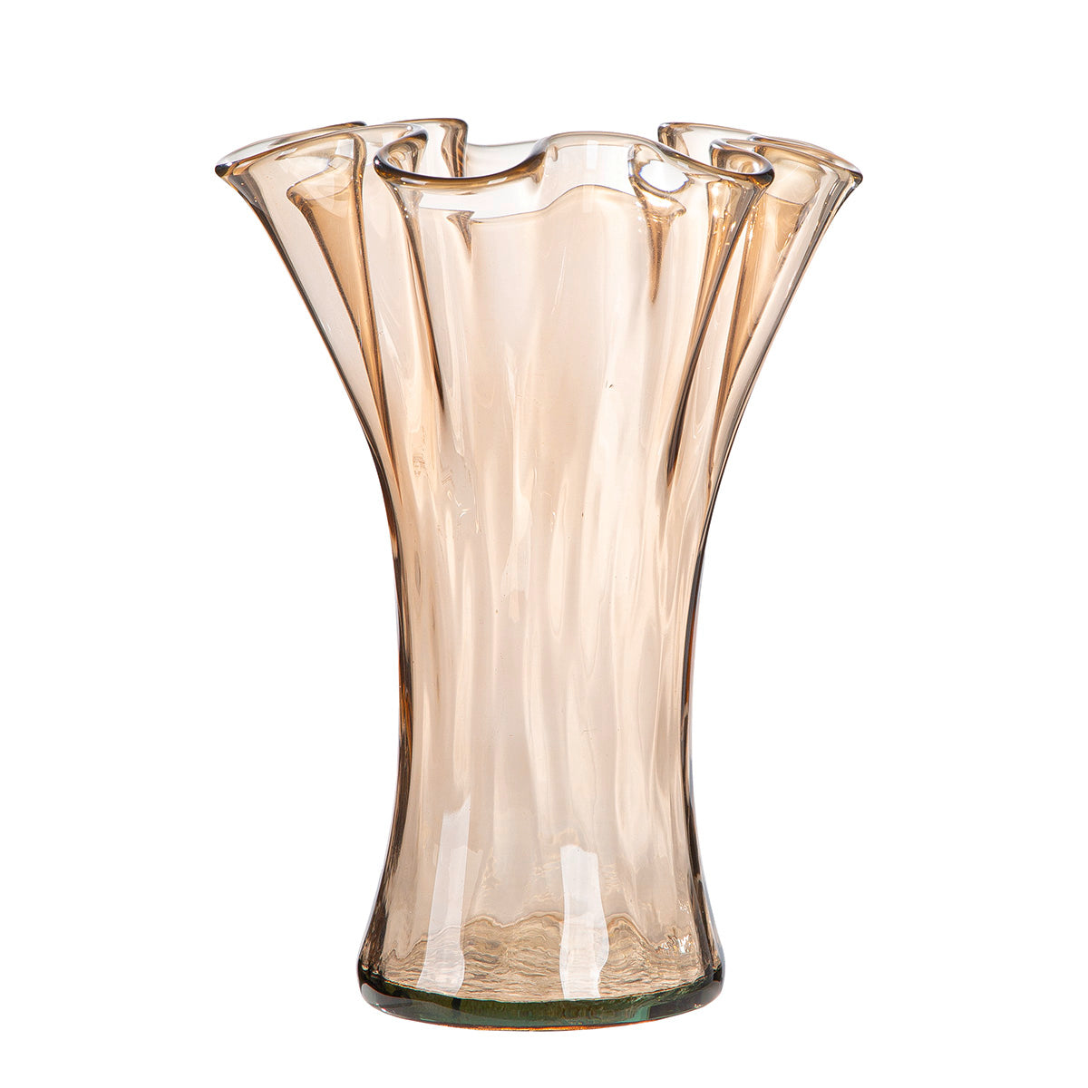 Bruine Glazen Vaas Artesania 23 cm