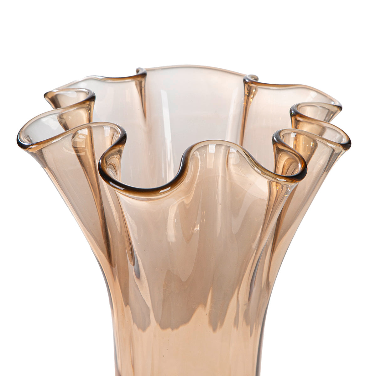 Bruine Glazen Vaas Artesania 23 cm