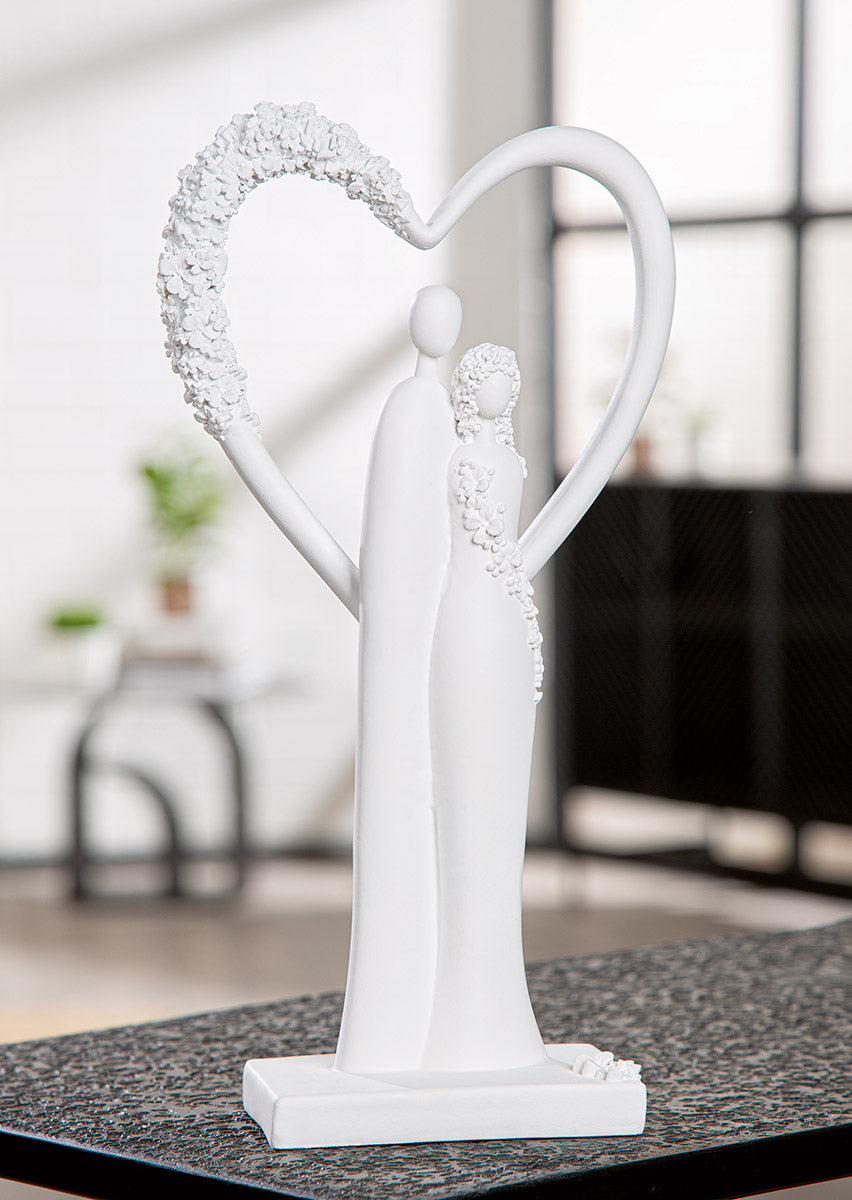 Flower Heart Hart Sculptuur Wit