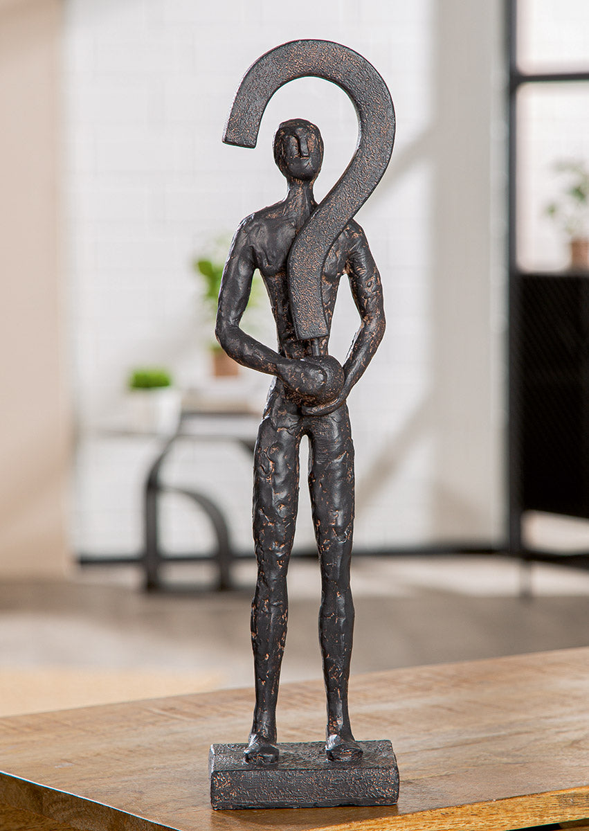 Question Mark Persoon Sculptuur Antraciet