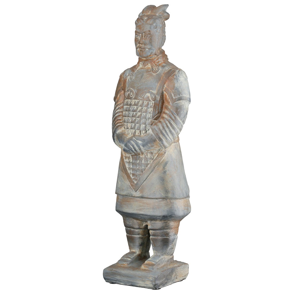 Asia Klei Strijder Sculptuur Grijs