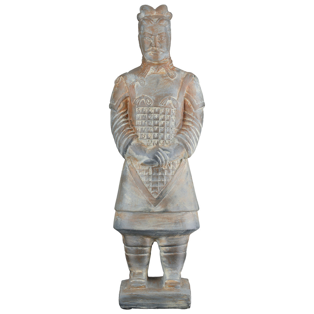 Asia Klei Strijder Sculptuur Grijs