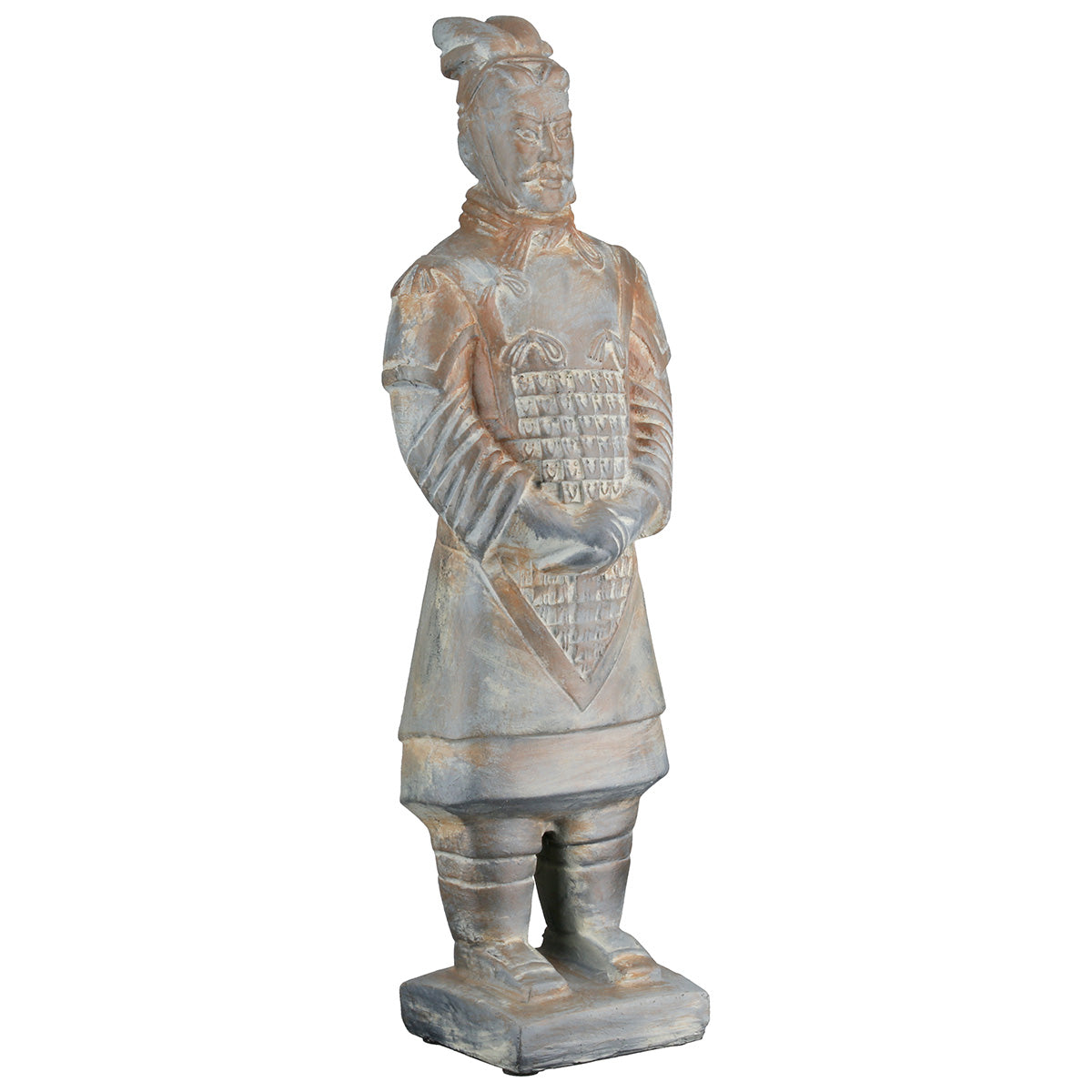 Asia Klei Strijder Sculptuur Grijs
