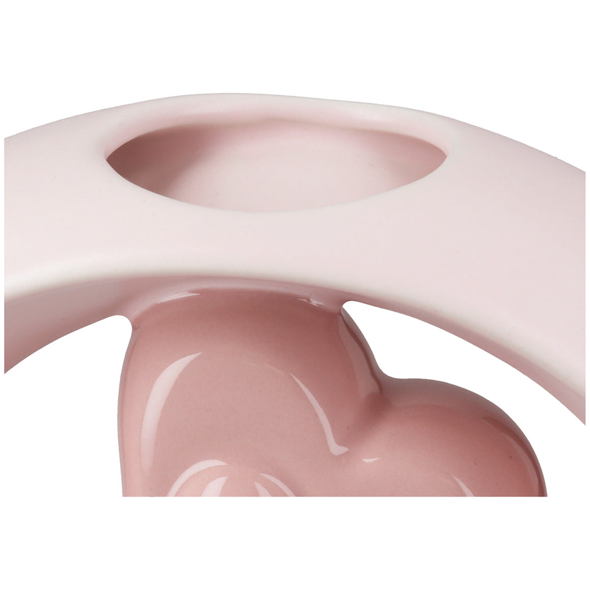 Herz Ovale Vaas Roze Keramiek 10 cm