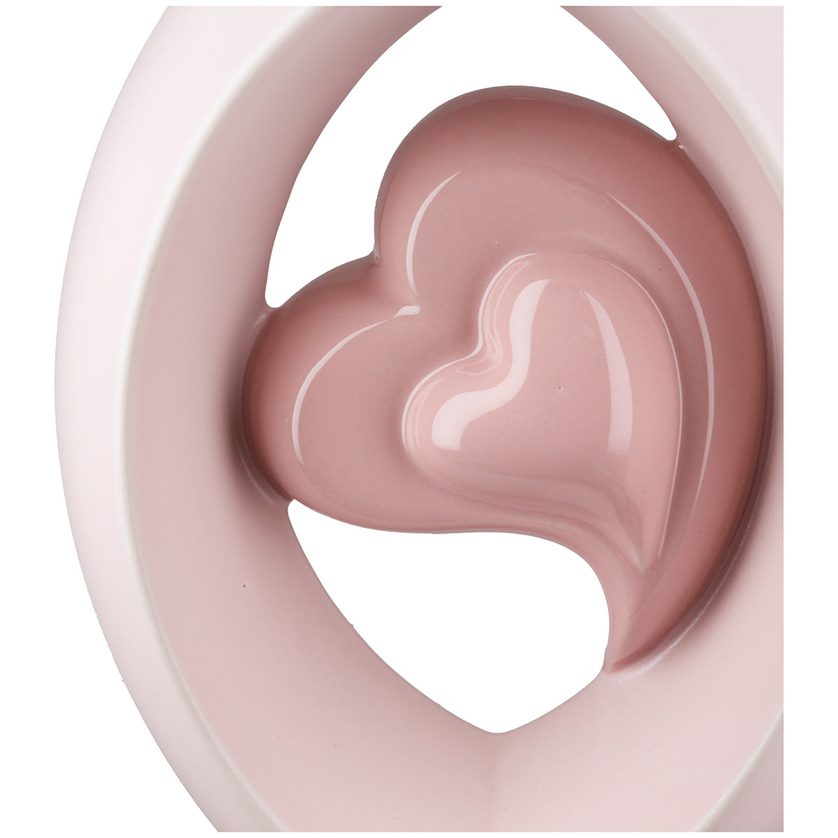 Herz Ovale Vaas Roze Keramiek 20 cm