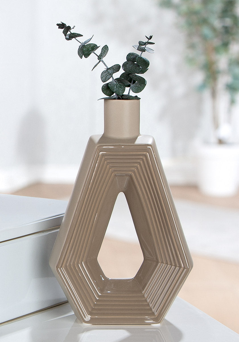 Graphic Geometrische Vaas Bruin