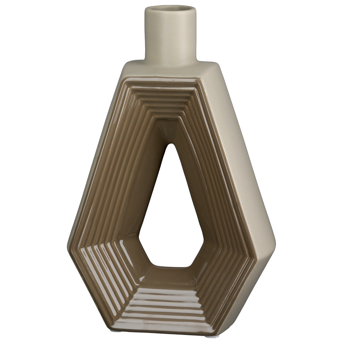 Graphic Geometrische Vaas Bruin