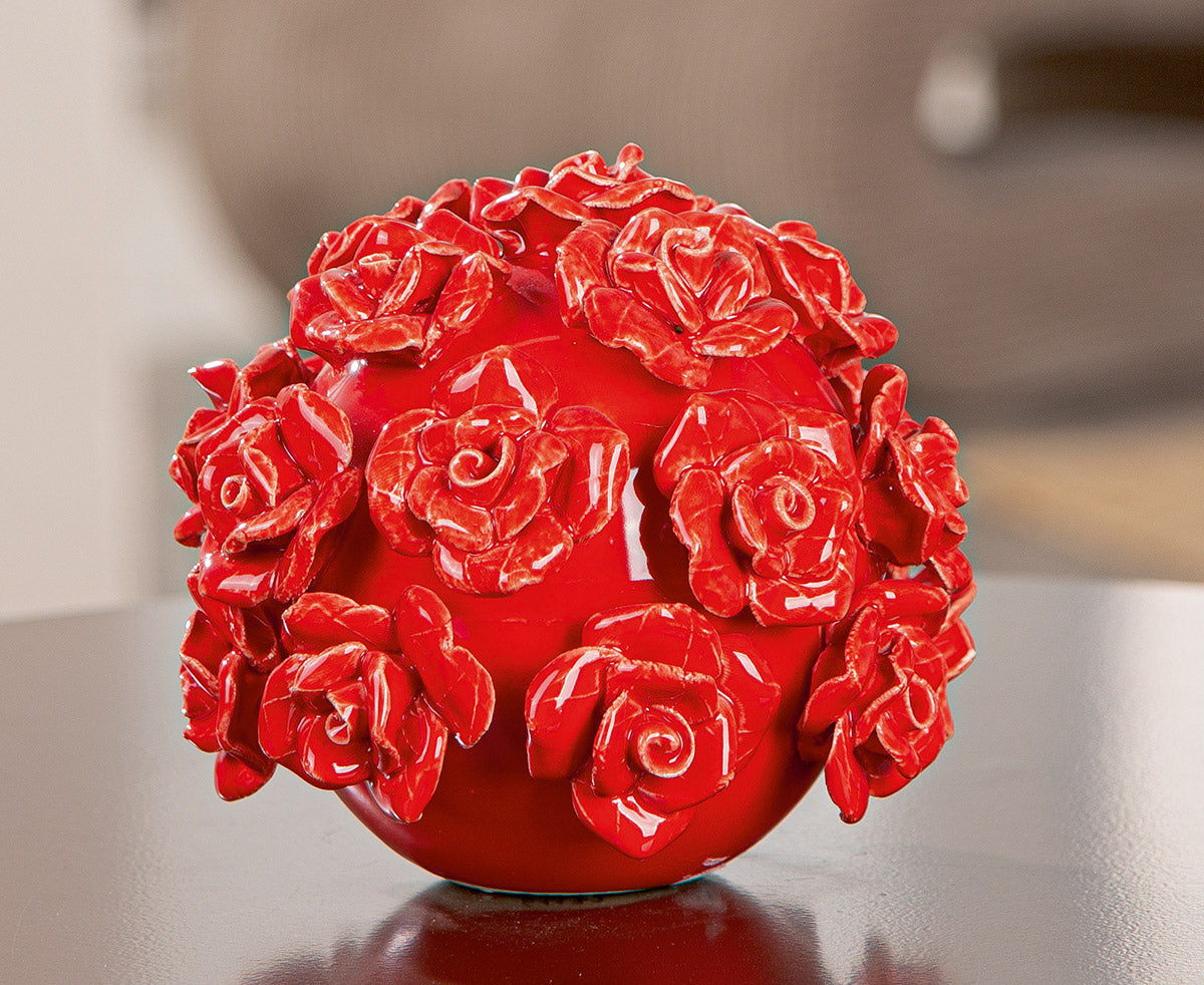 Decoratieve Rozenbol Rood 13.5 cm