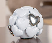 Keramische Decoratiebal Hart Wit