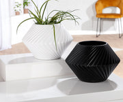 Rillos Ronde Vaas Zwart-Wit 20 cm