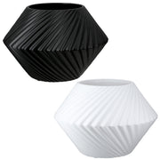 Rillos Ronde Vaas Zwart-Wit 20 cm
